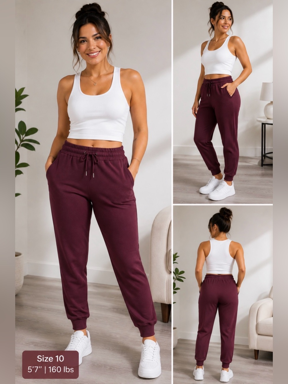lululemon athletica Women's Burgundy Drawstring Jogger Pants